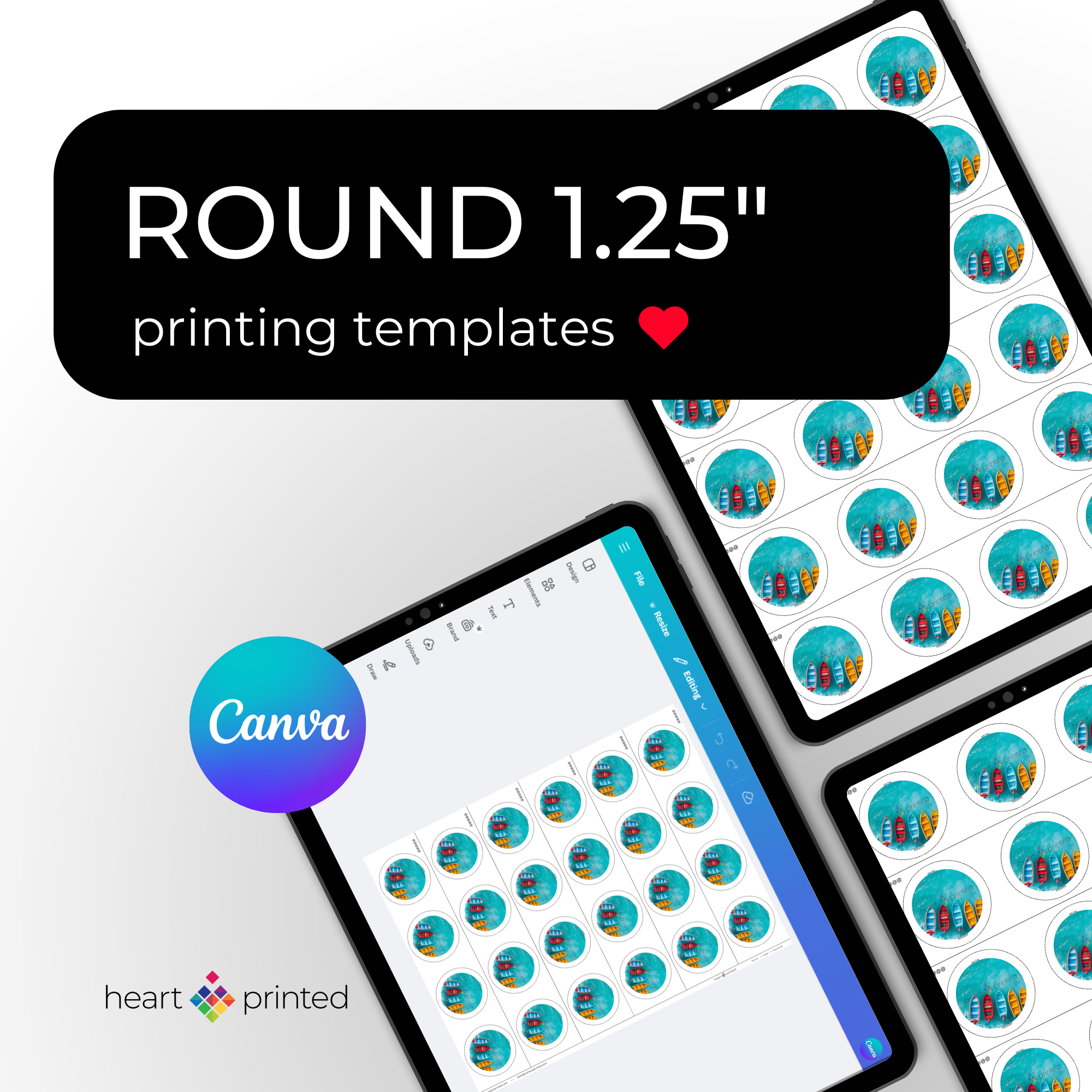 Round 1.25" Canva Printing Templates