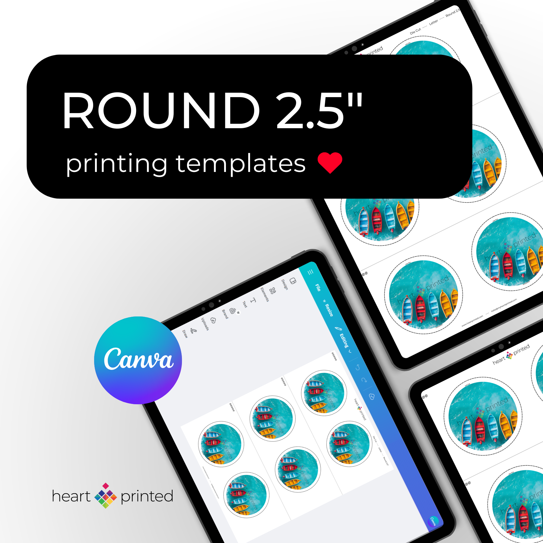 Round 2.5" Canva Printing Templates