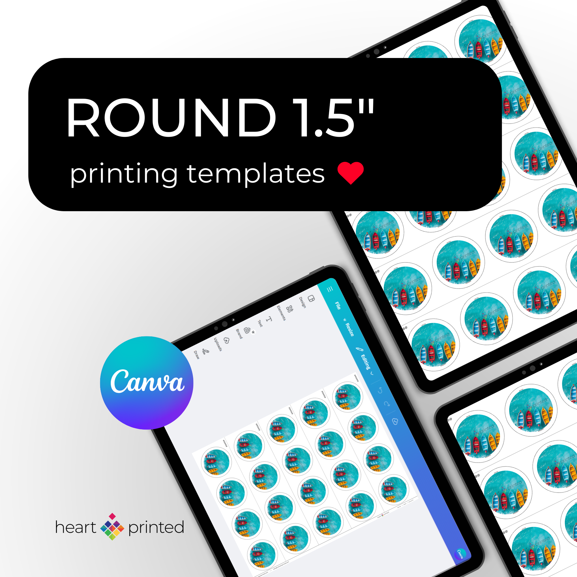 Round 1.5" Canva Printing Templates