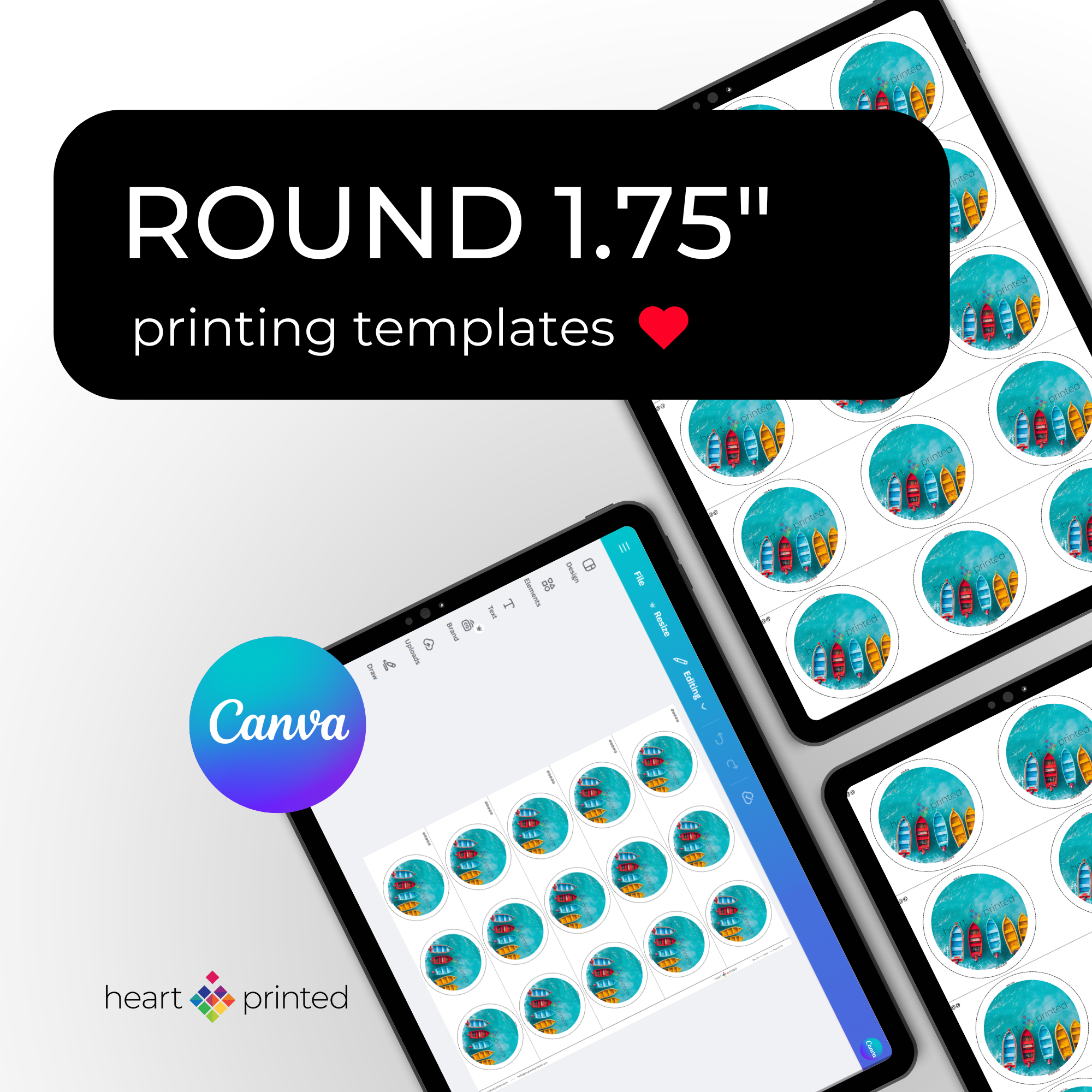 Round 1.75" Canva Printing Templates