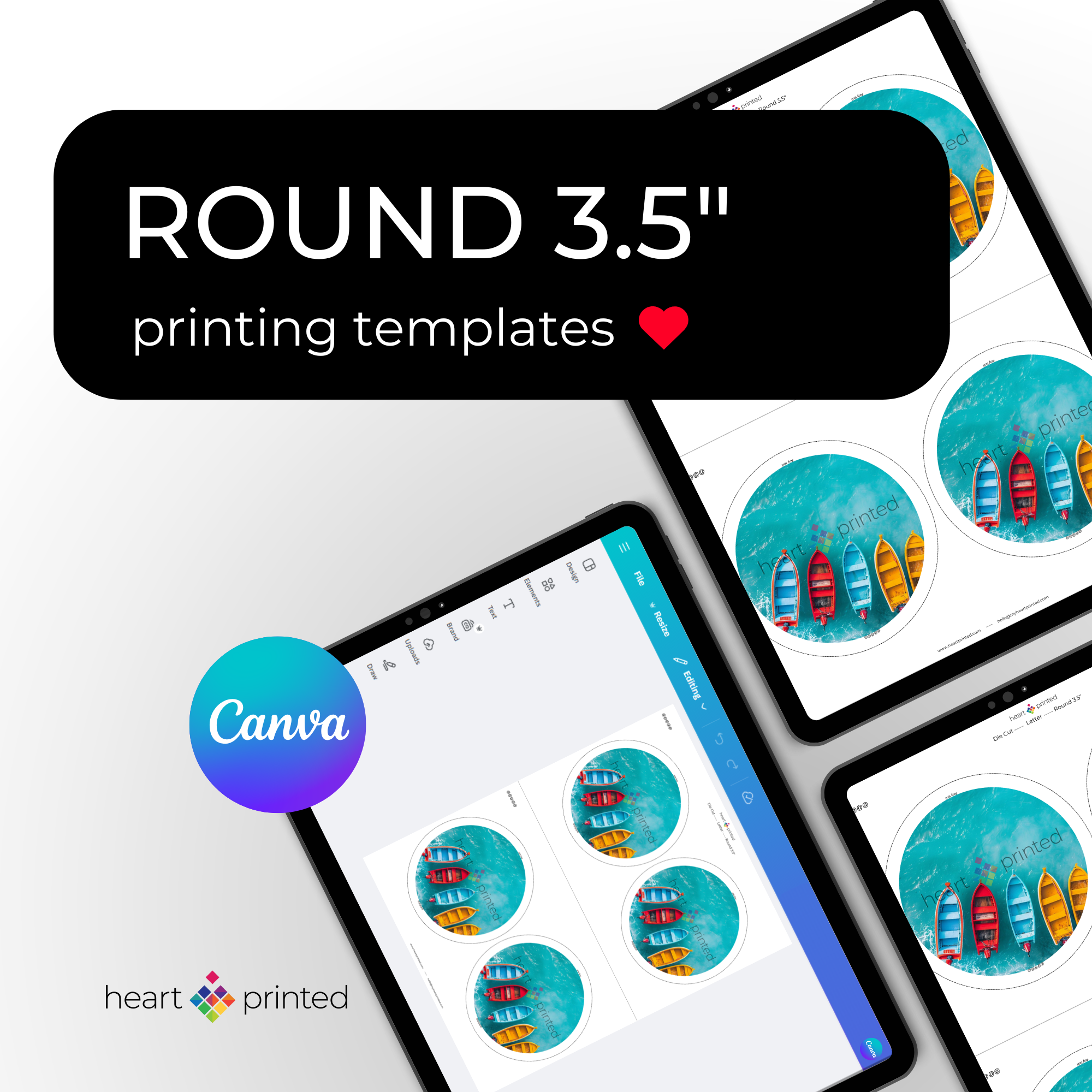 Round 3.5" Canva Printing Templates