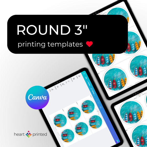 Round 3" Canva Printing Templates